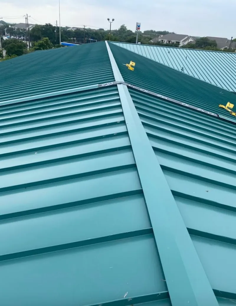 Green commercial metal roof ridge and valley for Metal Roof Repair in Port Angeles